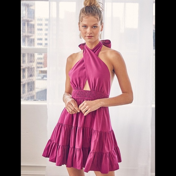 *ONE LEFT* Halter Neck Sun Mini Dress - Picture 2 of 6